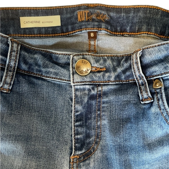 Kut From the Kloth Jeans Size 8 Catherine Boyfriend Patchwork Distressed Hi Rise - Picture 5 of 8